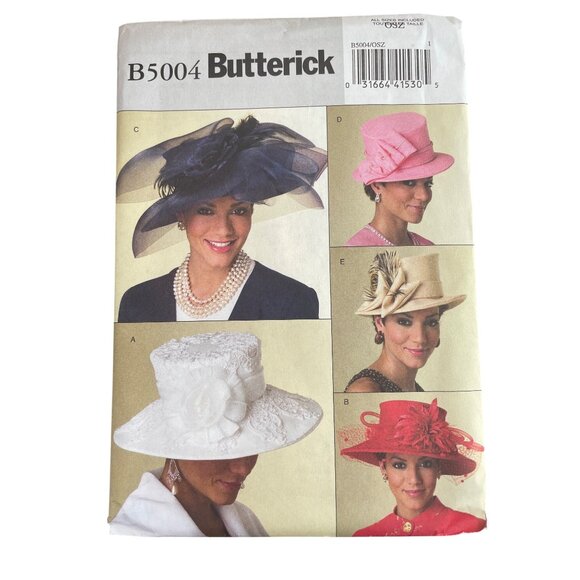 Butterick B5004 Church Hat Sewing Pattern One Size Vintage Style Multisize NEW - Picture 1 of 6